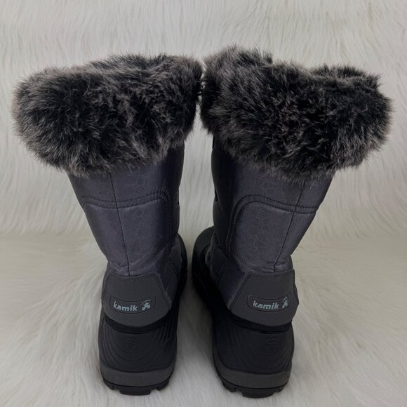 Women's Kamik Momentum Pull on Fur Trim Snow Boot Shoes Size 8 Charcoal Grey - Picture 6 of 16